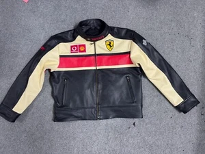 Custom Ferrari Formel F1 Motorrad Herren Rindsleder Echtleder Motorradjacke - Bild 1 von 4