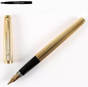 Parker 75 Patronen Füllfederhalter in vergoldeten Stipes mit 14K M-Neu im Karton - Bild 1 von 12