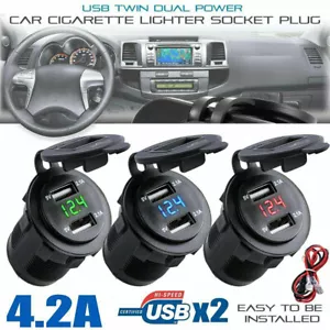 Presa Auto 12V/24V Caricatore USB Presa per Auto Installazione Accendisigari - Foto 1 di 15