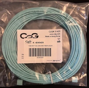 P/N: 31420, 15 M MTP 10G OM3 MM FIBER - AQUA Optic Cable - Aqua - Picture 1 of 3