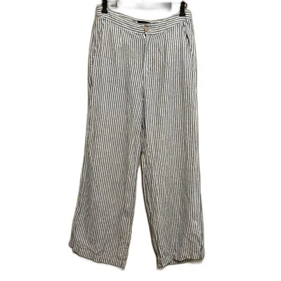 Pantalones Tahari 100 % lino a rayas azul blanco para mujer talla 10 Coastal Resort Beach Foto 1 de 4