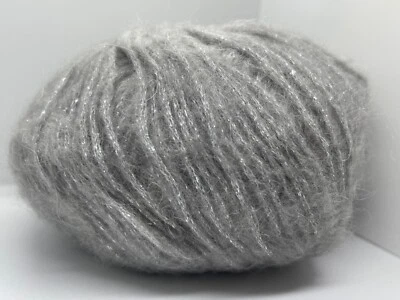 Grey Silver Charm 80736 Ice Yarns DK Mohair Wool Blend Sparkle 50gr 218yds - Image 1 of 4