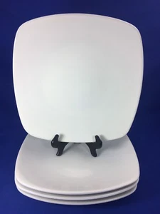 Noritake COLORWAVE WHITE Square DINNER PLATES Cream & White Stoneware SET OF 4 - Picture 1 of 11