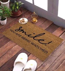 Natural Coconut Fiber Printed Doormat 14 x 24 Inch Smile - Picture 1 of 3