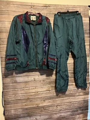 Traje de chándal cortavientos Active Frontier talla XL JCPenney verde azulado de 2 piezas de colección para mujer Foto 1 de 4