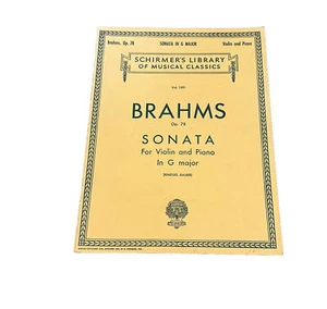 Brahms Op. 78 Sonata en sol mayor para violín y piano biblioteca de Schirmer - Imagen 1 de 2