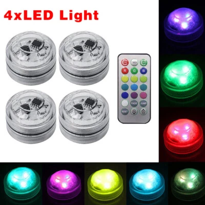 4xLuces LED Lámpara Control Remoto Multicolor Coche Interior Accesorios Atmósfera- Foto 1 de 4