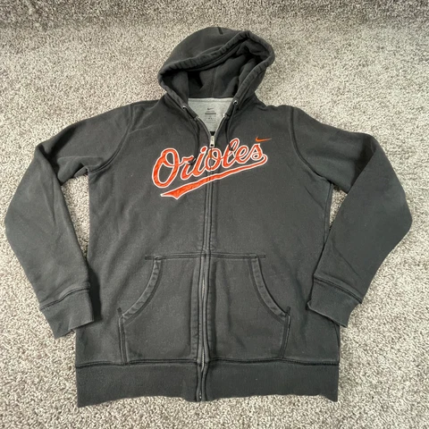 Baltimore Orioles Sweater Womens Extra Large Black Hoodie Baseball Ladies Cover