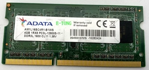 ADATA 4GB x1 DDR3L-1600 AM1L16BC4R1-B1WS 1.35V SODIMM 204pin Laptop RAM Memorry
