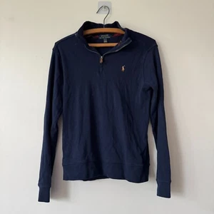 Polo Ralph Lauren Sweater Boys L 14-16 Flesh Pony Quarter Zip Sweatshirt Prep - Picture 1 of 7