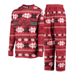 NFL: *Tampa Bay Buccaneers* Red Holiday Long Sleeve Pajama Set, size YLG. - Picture 1 of 7