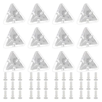 12-Teilige Acryl-Eckhalterungen mit Halbtransparenten Schrauben, Durchsicht1331 - Bild 1 von 4