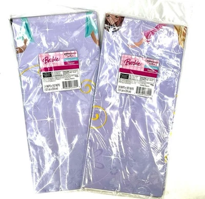 (2) Cubiertas de mesa Barbie Hallmark Perennial Princess 54" x 102" 2007 nuevas en paquete Foto 1 de 3