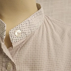 Uniqlo Ines De La Fressange W M Mandarine Collar L/S Two Print Shirt A423 - Picture 1 of 13