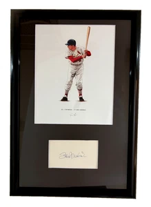 Stan Musial - Tarjeta firmada enmarcada de 12x18" y 8x10 Art Cardinals HOF Auto PSA DNA - Imagen 1 de 5
