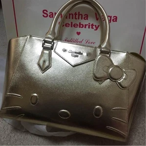 Bolso de Hombro Samantha Vega Hello Kitty Colaboración Bolso de Mano Dorado - Imagen 1 de 10