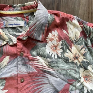 Tommy Bahama Herren Camp Hemd XXL 2XL Rosa Hawaii 100% Seide Blumen Island Beach - Bild 1 von 7