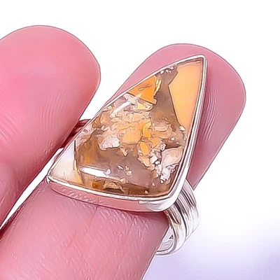 Brecciated Mookaite - Australia 925 Sterling Silver Ring s.9 R6078-38 - Image 1 of 4