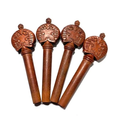 Clavijas de azufaifo para violín 4/4 diseño de flores talladas talladas a mano Foto 1 de 3