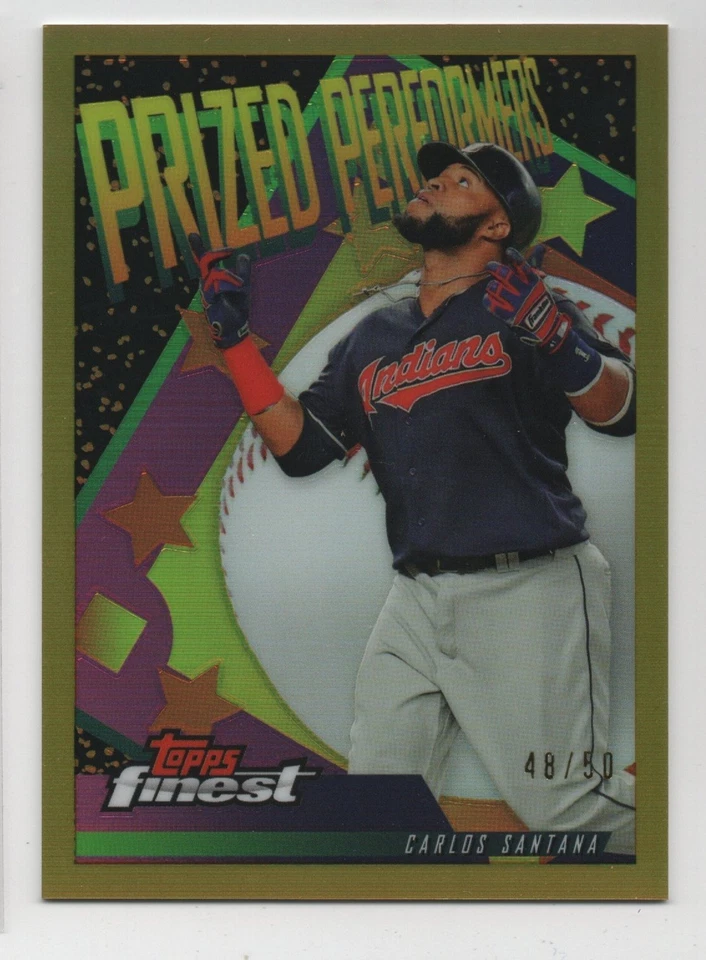 2019 Topps Finest Carlos Santana Gold Prized Performers Guardians /50 PP-CS - Image 1 of 1
