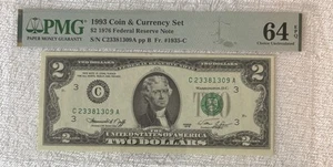 $2 1976 FRN From The 1993 Coin and Currency Set PMG 64 EPQ Choice Uncirculated - Picture 1 of 2