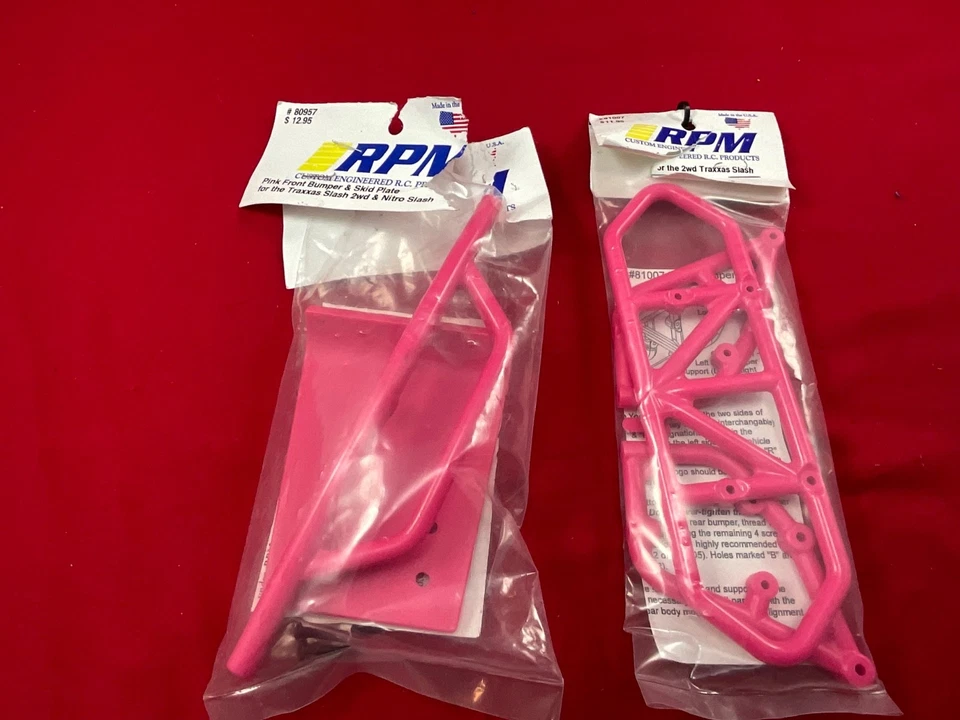 RPM TRAXXAS SLASH 2WD FRONT + REAR PINK BUMPERS BUMPER 80957 81007 XL5 VXL  - Image 1 of 3