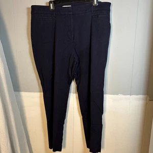 Talbots Woman 18W Navy Blue Pleated Front 27” Inseam Dress Pants Curvy - Picture 1 of 11