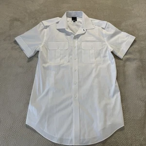 Brooks Brothers Pilot White Shirt 16H Reg Aviator United Airlines - Picture 1 of 14
