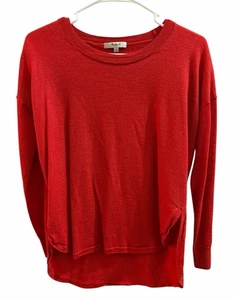 Blusa Top Camisa Madewell Para Mujer Roja Manga Larga Talla Pequeña  - Imagen 1 de 3