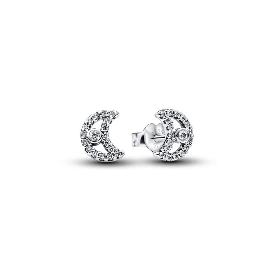 Pandora Ohrstecker Damen Funkelnder Mond Sterling-Silber 294257C01