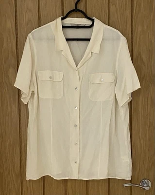 Debenhams Casual Club Cream Color 100% Silk Blouse Shirt Top Size UK 16 - Image 1 of 4
