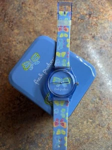 Fresh Produce Butterfly Watch Periwinkle Blue Plastic Needs Battery NIce - Picture 1 of 6