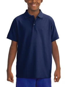 Jerzees Boys' School Uniform Wrinkle Resistant Performance Polo Shirt Size Large - Picture 1 of 10