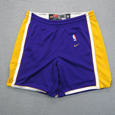 Los Angeles Lakers Shorts Mens 36 Nike Swingman Team Issue Y2K Purple Gold Kobe Cover