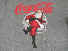 Coca-cola Papai Noel refrigeração com uma Coca-cola-Cinza 2XL T-shirt-Y576