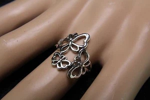 Sterling Silver Butterfly Trio Ring Delightful and Delicate Silhouette - Picture 1 of 8