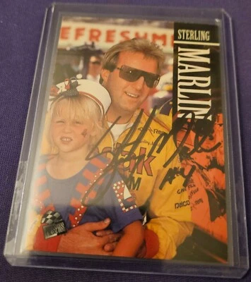 1995 Press Pass Sterling Marlin #18 Autographed - Image 1 of 3
