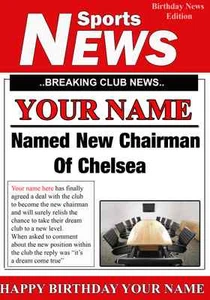 Tarjeta de cumpleaños personalizada del presidente de fútbol americano Chelsea A5 PID023 - Imagen 1 de 1