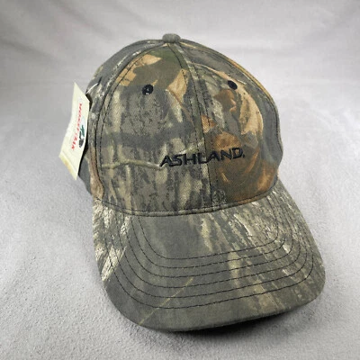 Ashland Hat Mens One Size Green Camo Strapback Cap Embroidered Mossy Oak Hunting - Image 1 of 4