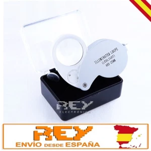 Lupa LED 40X  40x25mm Iluminada Sellos Monedas Insectos Relojero ¡ESPAÑA! d142 - Imagen 1 de 1