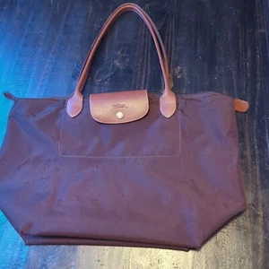 Long Champ Le Pliage Large Size Tote Bag in Red 18 X 12 AS-IS - Picture 1 of 16