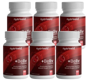 ( 6 Bottles ) BeLiv - Promotes Healthy Blood Sugar Levels - 360 Capsules - Picture 1 of 5