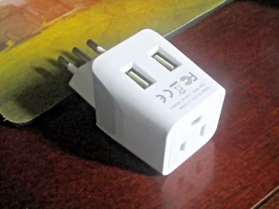 Ceptics USA to Italy Travel Adapter Plug - Type L - Dual USB (CTU-12A) NEW - Image 1 of 3