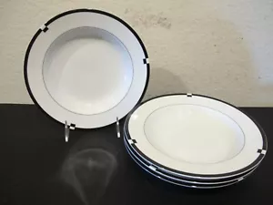(4) Mikasa Midnight Rim Soup Bowls 8 1/2" - Picture 1 of 5