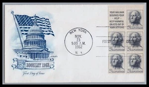 US FDC # 1213a 5c George Washington Booklet Pane Artmaster 196, 9e269 - Picture 1 of 1