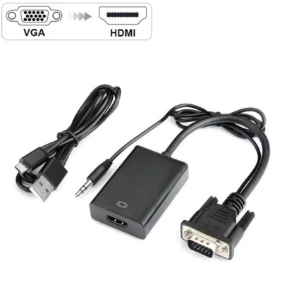 VGA auf HDMI Adapter mit Audio Full HD 1080p VGA zu HDMI Konverter PC Laptop - Bild 1 von 4