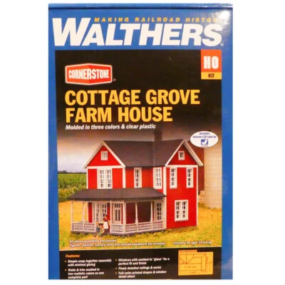 NEW Walthers 933-3664 Cottage Grove Farm House Kit HO Scale Train FREE US SHIP - Image 1 of 2