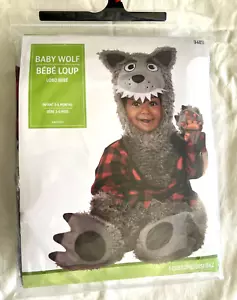 NEW Halloween BABY WOLF Costume Jumpsuit Hood Booties Infant 3 - 6 months - Picture 1 of 2
