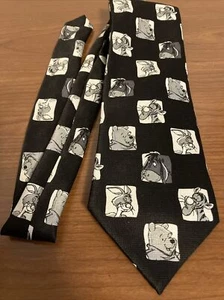 Disney Pooh Men’s Black & White Square Neck Tie - Picture 1 of 4
