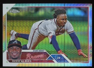 2023 Topps Chrome Prism Refractor Ozzie Albies #196 Atlanta Braves - Bild 1 von 2